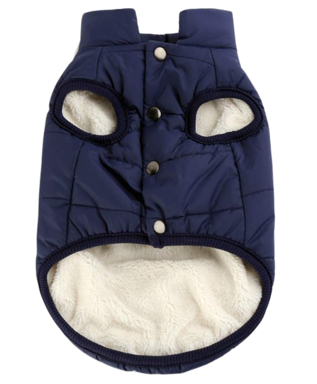 XIAOYU Warm Dog Jacket for Small/Medium Dog Winter Coat, 2 Layers Fleece Lined, Soft Windproof Small Dog Coat, Blue, L