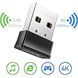 Cudy WU650S Nano Adaptador inalámbrico Nano USB de Doble Banda AC 650Mbps, Doble Banda, Negro