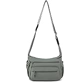 Trendy Nylon Crossbody Bags for Women,Multi-Pocket Shoulder Handbag Lightweight Sling Hobo Bag Roomy Travel Crossbody Purses