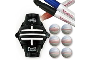 BIRDIE79 Budget-Friendly Natural Liner Golf Ball Marker - 360° Triple-Line Stencil with 3ea Marker Pens