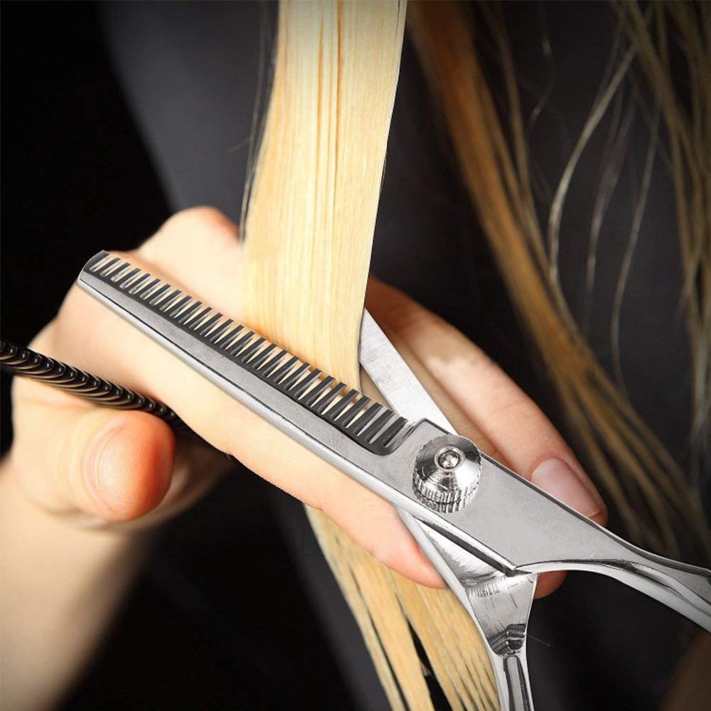 Professional Hair Cutting Scissors Set,Barber Hair Scissors, Thinning Scissor, Hairdressing Shears, Hair Comb, Leather Scissors Case, Stainless Steel Hair Cutting Shears Kit For Men, Women, kids-7 PCS: Home Improvement