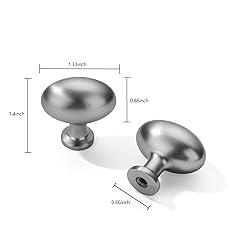 khtumeware 10 Pack 1-3/8 Inch Oval Brushed Satin