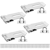 JAPCHET 2-Pack 8 Inch Heavy Duty Stainless Steel Hasp Latch – Padlock Ready For Gates, Cabinets, Windows