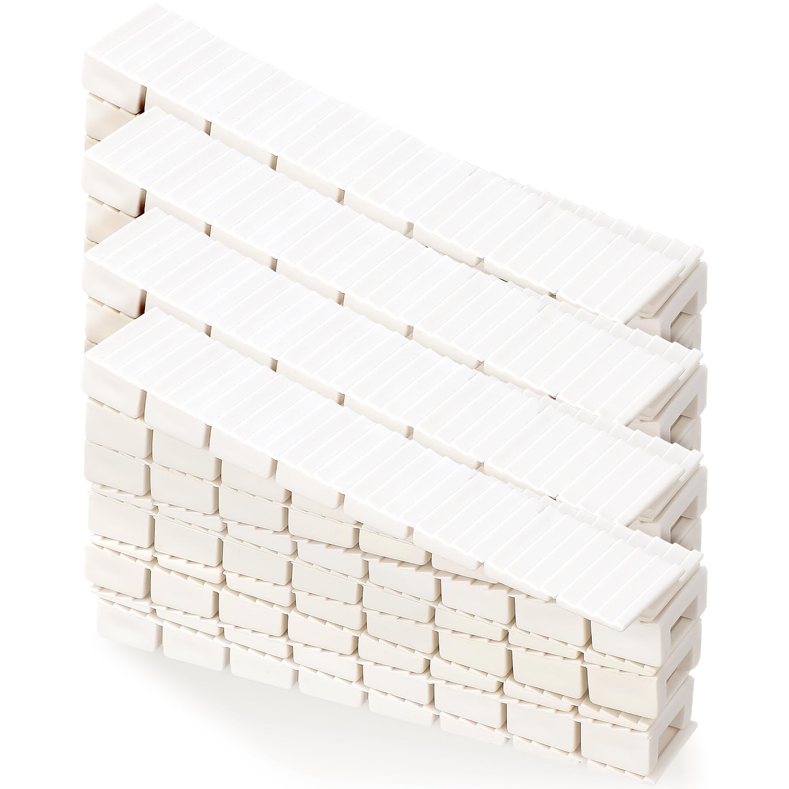 VILLCASE 20pcs Furniture Plastic Wedges, Non-Slip Furniture Leveling Shims, Easy to Snap and Cut, Stackable Plastic Shims for Leveling Chair Table Door Toilet (White)