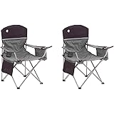 Coleman Oversized Black Camping Lawn Chairs + Cooler, 2-Pack | 2000020256