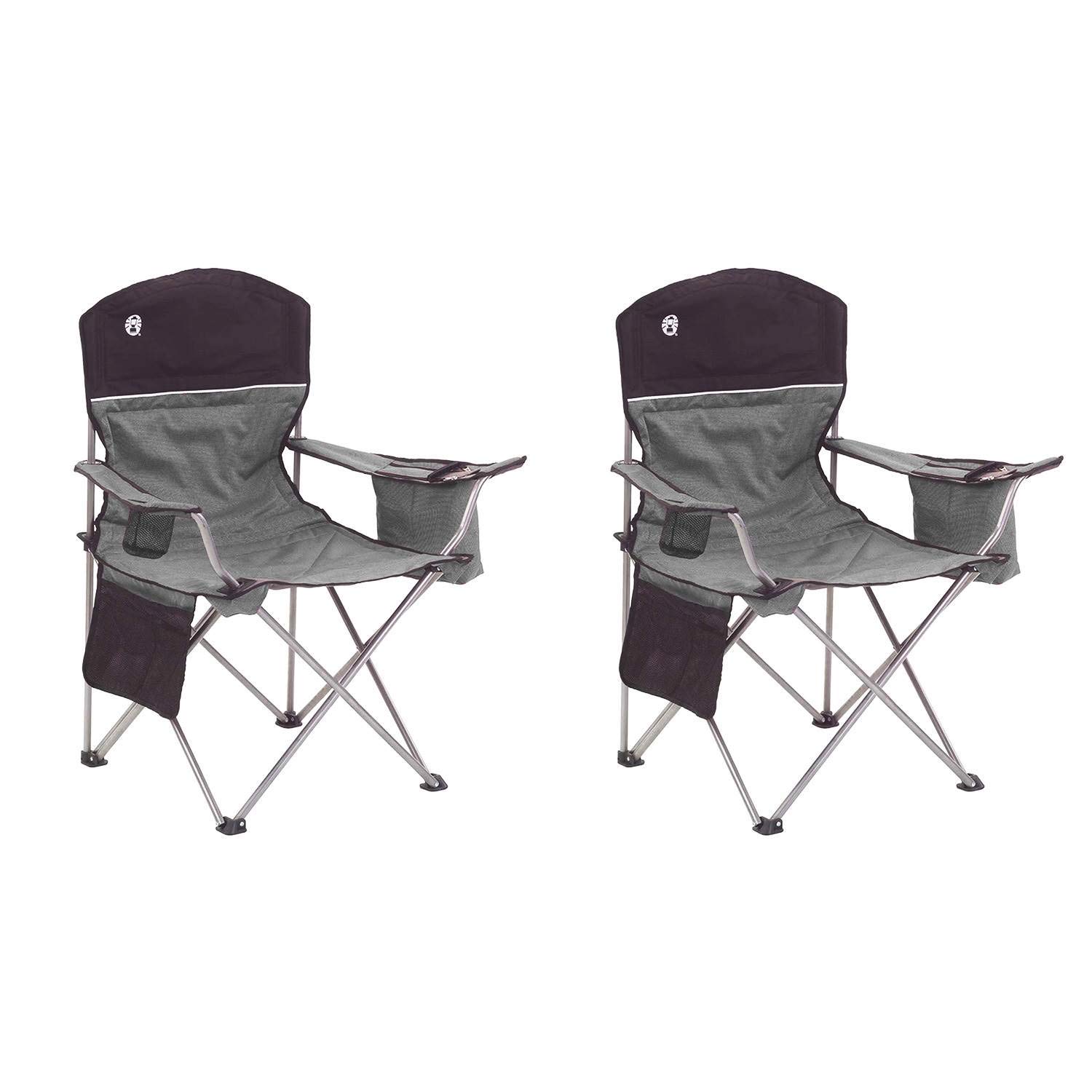 Coleman Oversized Black Camping Lawn Chairs Cooler