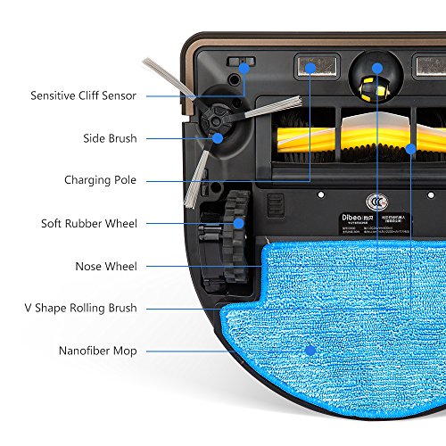 Dibea D900 Rover Robotic Vacuum Cleaner for Pet Hair with Wet and Dry