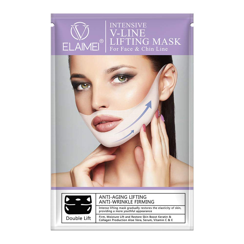2Pack V Shape Face Mask, V Line Face Mask, Reduces Double Chin, Chin Up Patch Intense Lifting Mask, Face Mask for Firming Moisturizing Face & Neck Lift