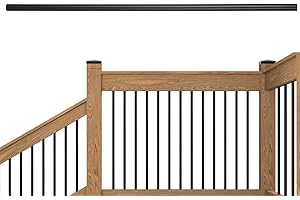 HZIU 30 Pack Iron Stair Balusters Black Metal Deck Balusters 3/4" Round Deck Spindle and Stairs Railing 5Ft Round Horizontal Bar Baluster for Stair Remodel