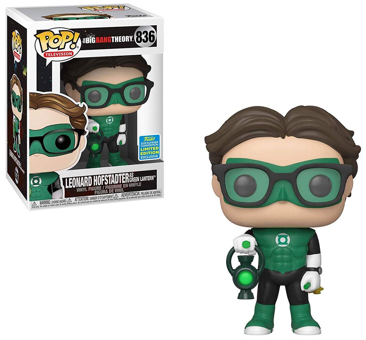 Funko - . Leonard Hofstadter as Green Latern - The Big Bang Theory Pop Sdcc 2019 Exclusive #836