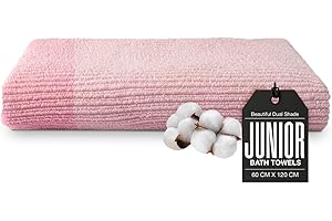KINTON CRAFTS Iris Dual Shaded Premium Cotton Junior Bath Towels, Cotton Towels for Bathroom, Pink Towel, Face & Body Towels, Quick Dry Towel, Bathroom Essentials,(Pack of 1, 47 X 24 Inch) Ultra Soft Ideal for Kids
