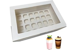 JRWTY Dessert Shooter Boxes, 2-Pack, Holds 24 Count 3 oz Dessert Shooters, Food-Grade Carrier Containers