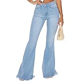 ZERMOM Women's Flare Jeans Mid Rise Bell Bottom Denim Pants