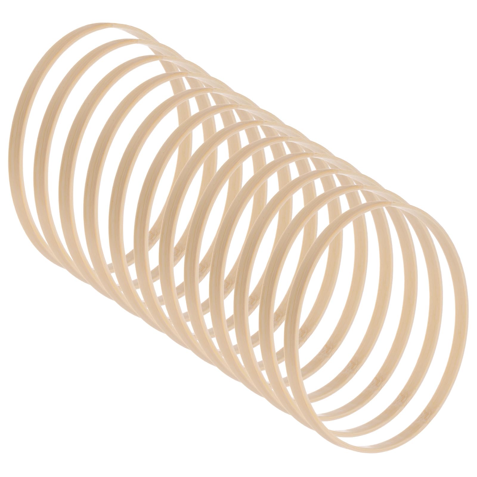 M METERXITY 12 Pack Wooden Bamboo Floral Hoop-6 Inch Craft Wooden Wreath Rings, Apply to DIY Wedding Wreath Decor/Macrame Dreamcatcher/Wall Hanging Crafts (Wooden)