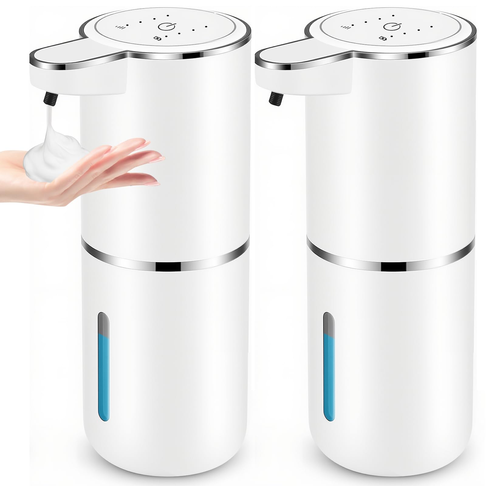 Photo 1 of 2 Pack Automatic Soap Dispensers,12.8oz/380ml USB Touchless Automatic Foaming Soap Dispenser,Rechargeabled Wall Mounted Smart Soap Dispenser for Bathroom Kitchen Dish Soap