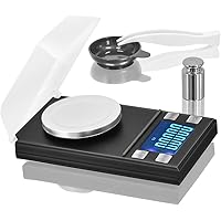 Digital Pocket Scale 50 x 0.001g, Mini Jewelry Gold Lab Carat Powder Weigh Scales with Calibration Weights Tweezers…