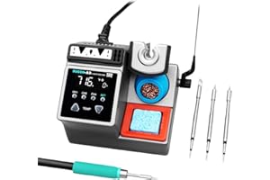 HENGTIANMEI SUGON A9 245 Soldering Station, 120W Soldering Iron Station Kit,3 Seconds Fast Heating up 716℉, 212℉-842℉, 3 Temperature Storage, ℃/℉, 3 Soldering Iron Tips, Quick Change Soldering Iron Tips Holder