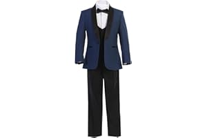 KING FORMAL WEAR Boys Premium Paisley Patterned and Solid Shawl Lapel Tuxedos - Many Colors