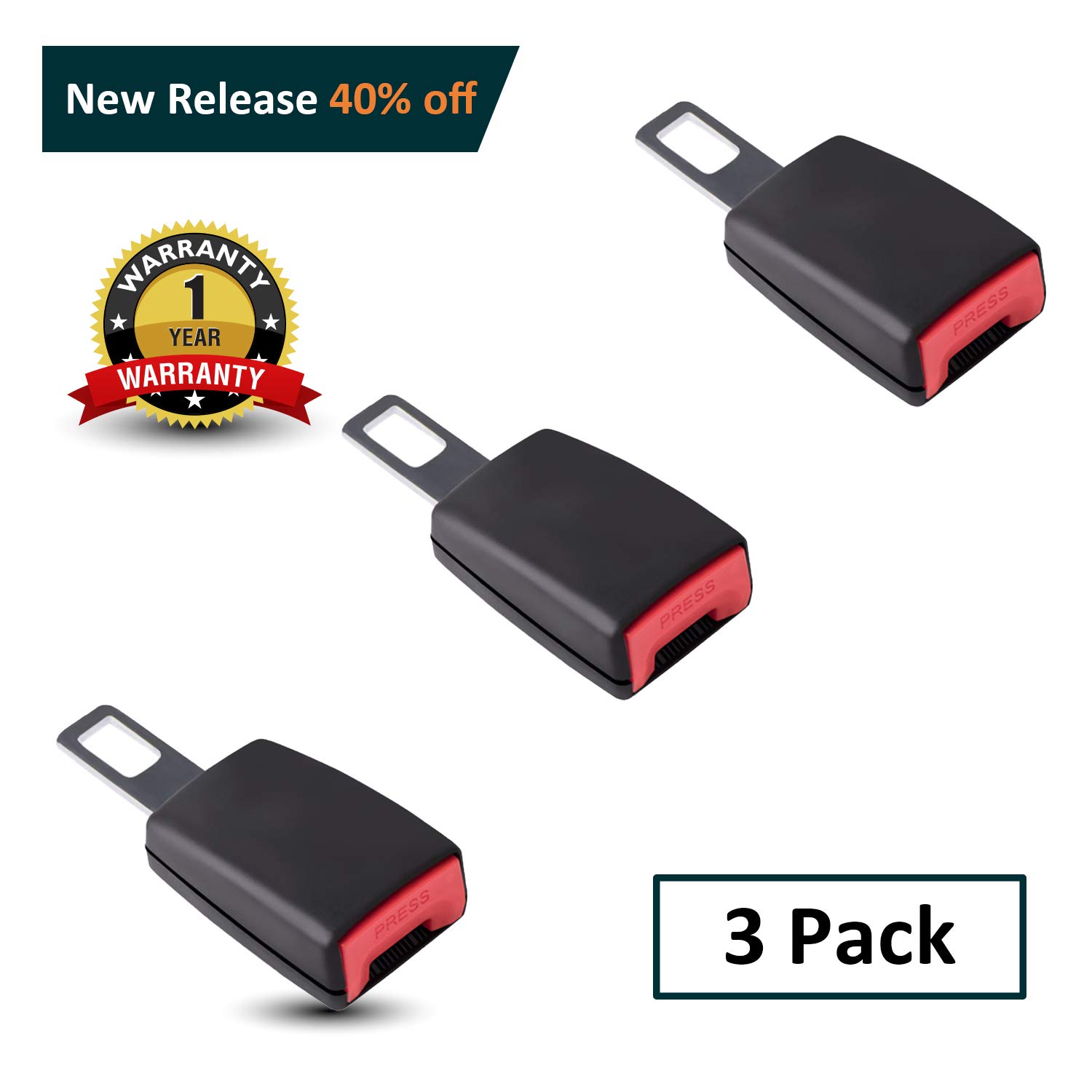 3 Pack Seat Belt Extender E11 Safety Certified Suitable for Most Cars