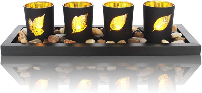 Decorative Candle Holders Set for Home Decor & Bathroom Decorations - Table Centerpieces Candle Holder for Coffee Table Center Pieces Decor,Dining Room Table,Living Room