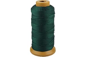 MCFANBE 328 Feet Twisted Nylon Line Twine String Cord for Gardening Marking DIY Projects Crafting Masonry (Dark Green, 1.5mm-328 feet)