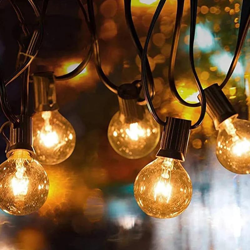 Photo 1 of NICONIK 25FT G40 Globe Patio Lights with 20 Edison Glass Bulbs(4 Spare),5W E12 Base Warm Yellow Outdoor String Lights,Waterproof Connectable Hanging Light for Backyard Porch Balcony Party Decor