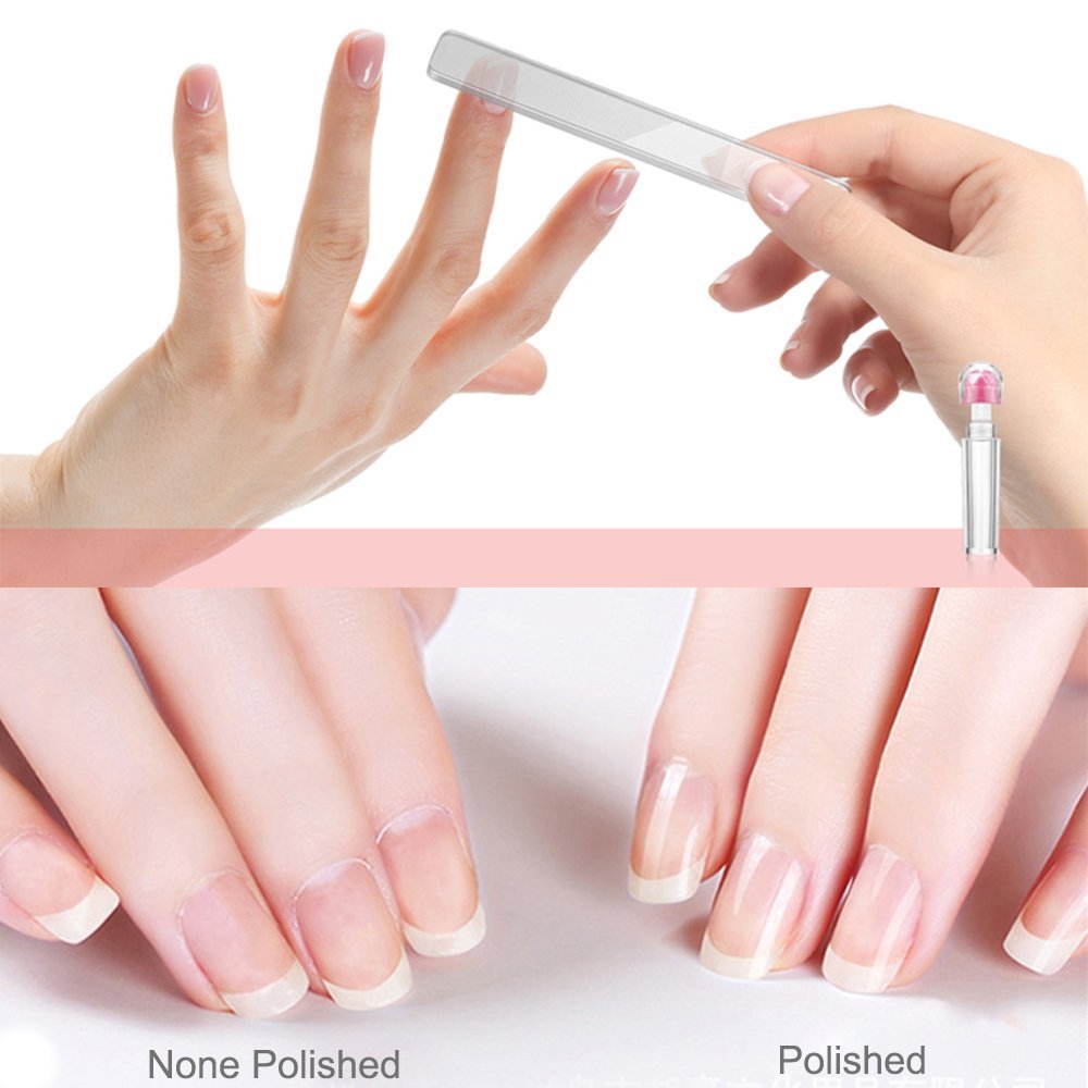 Magic Nail File, WISH Natural Nanometer Glass Nail Polisher Manicure for Shine Nails without Chemicals