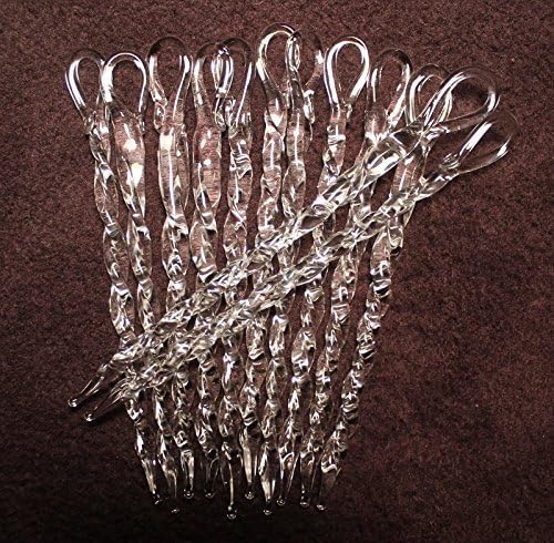 12 Handmade clear glass Icicles