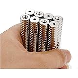 40pcs Magnets Disc Countersunk Permanent Magnet Fastener Magnets 12mm D Disc Countersunk Pe12mmX3mm,Magnets With Holes,Counte