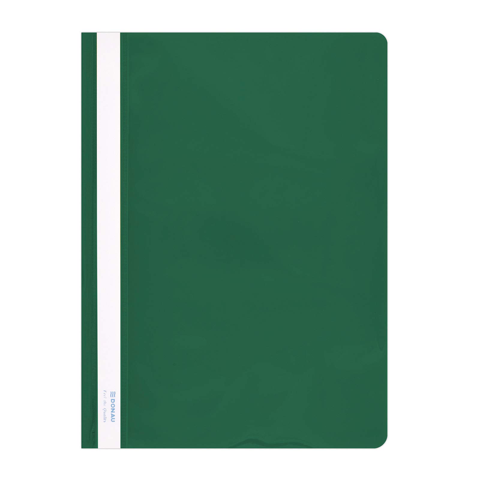 DONAU 1705001PL-06 Plastic File Folder A4 Green Transparent Plastic Durable PVC Hard Crystal Clear Cover for Office and School Capacity Approx. 200 Sheets Pack of 10