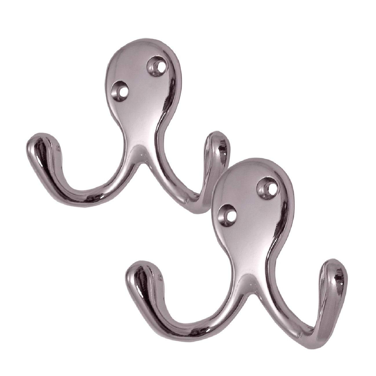 SmartHome New Robe Hooks Twin Chrome Plated 4 Hooks