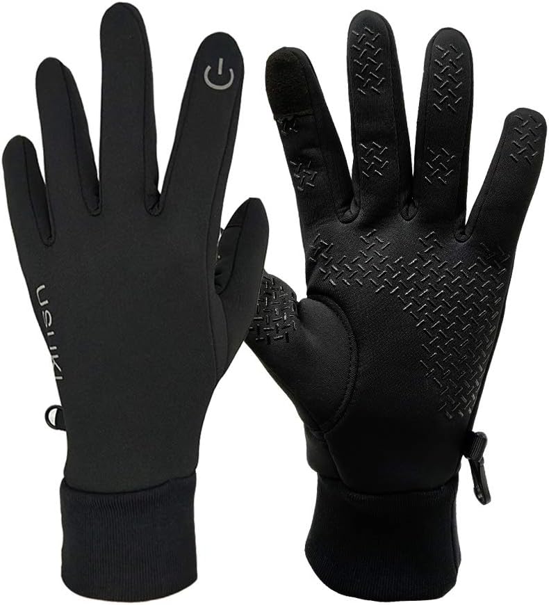 Touch Screen Gloves, USUKI Smartphone Gloves Winter Warm Cycling Running Gloves Full Finger Waterproof Windproof Thermal Gloves Anti-slip for Men and Women