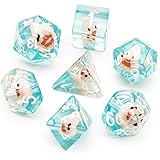 cusdie 7-Die DND Dice, Polyhedral Dice Set Filled with Animal, for Role Playing Game Dungeons and Dragons D&D Dice MTG Pathfi