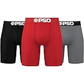 PSD Underwear Mens Boxer Briefs - 6 Pack Boxer Briefs, Standard & Mid Length, Soft & Breathable Boxer Briefs for Men