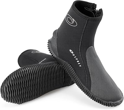 Osprey 5mm Wetsuit Boots Zip Toe Reinforced Heel Watersports Black