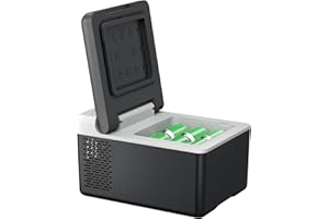 F40C4TMP 12 Volt Refrigerator 10 Quart(9L) Portable Mini Freezer(-4℉~68℉) with APP Control Car Compressor Fridge 12V/24V DC, 100-240V AC for Camping, Road Trip, Travel, Boat, Skincare, Outdoor, Home