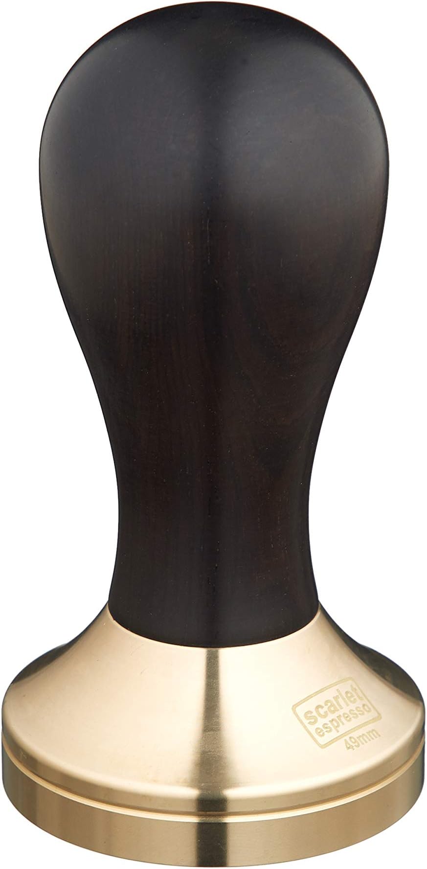 Scarlet espresso Classic Deluxe tamper for barista with ergonomic handle made of precious wood and precision made brass base 49 mm Ebenholz - Schwarz