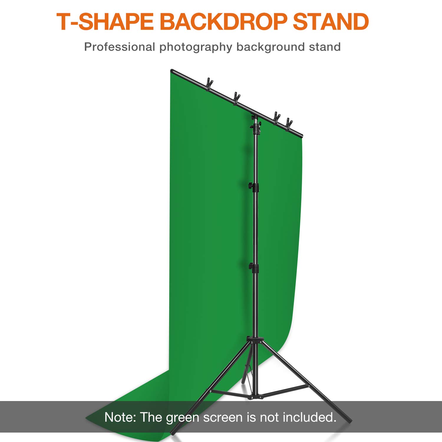 Yesker T- Shape Backdrop Stand Kit 8.5ftx5ft Adjustable Portable Photo Background Backdrop Stand with 4 Spring Clamps Back Drop for Photography Photoshoot