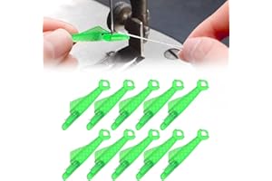 COLODAY Fish Mouth Sewing Machine Needle Threader, 2024 Upgrade Quick Sewing Machine Loop Easy Selfthread Needle Threaders Tool, Automatic Sewing Needle Threader Simple Needle Threader (Green*10)