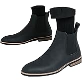 Mens Chelsea Boots Casual Dress Boots Pointed Toe Comfortable Oxfords Ankle Boots for Men