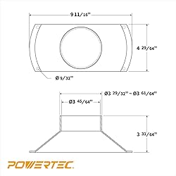 POWERTEC 70150 Rectangular Dust Hood Collector
