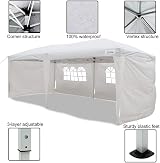 Goutime 3x6m Pop Up Canopy Gazebo Tent with 4 Sidewalls & Wheel Bag view 4