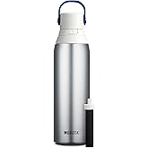 Brita Stainless Steel Premium Filtering Water Bottle, BPA-Free, Replaces 300 Plastic Water Bottles, Filter Lasts 2 Months or 40 Gallons, Includes 1 Filter, Kitchen Accessories, Stainless - 20 oz.