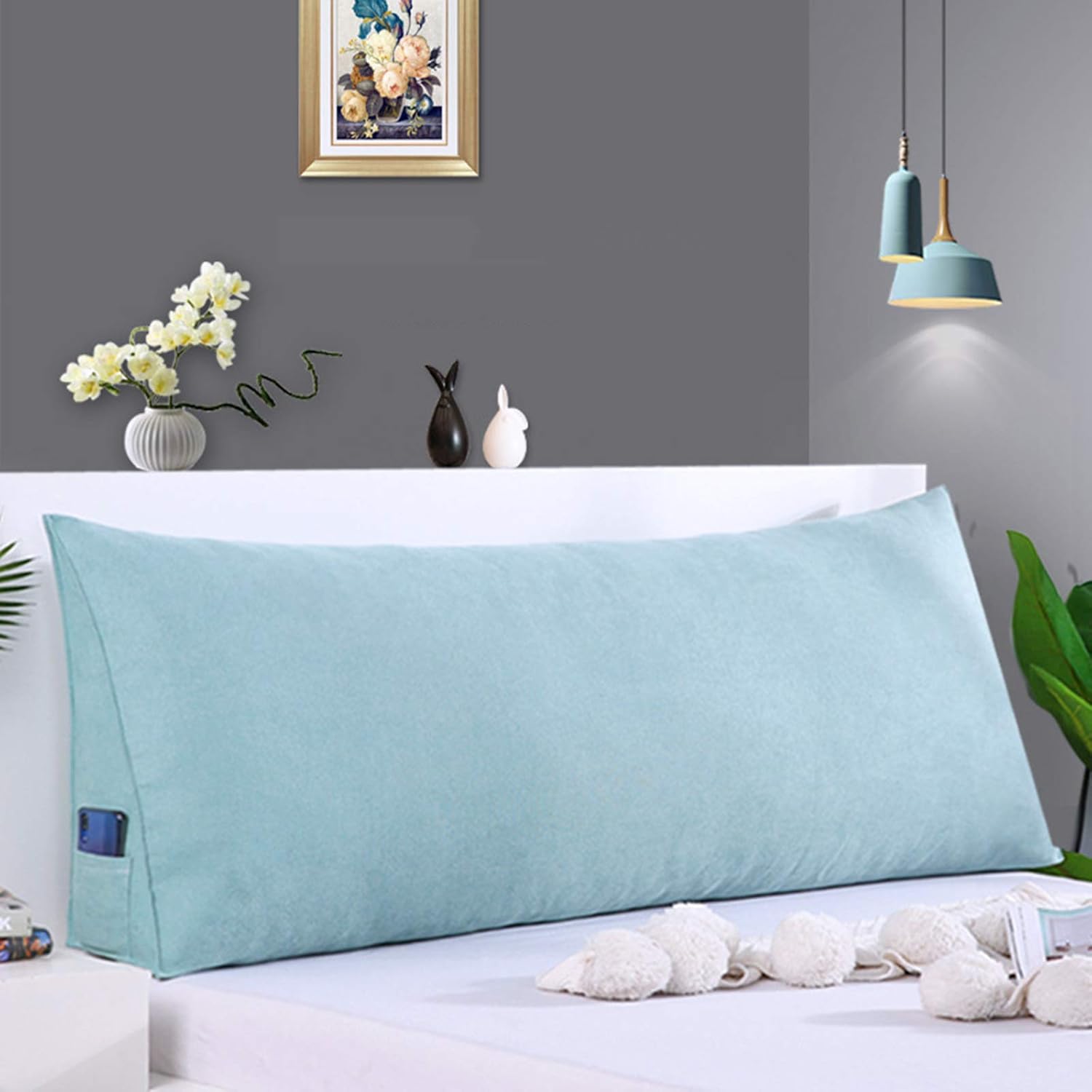 Z IMEI Headboard Backrest Pillow Large Triangular Headboard Pillow with