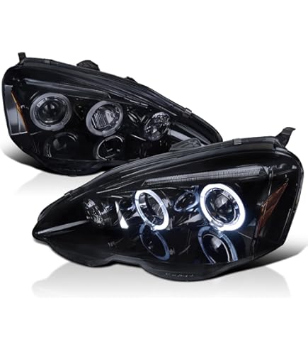 Maxcomotors Jet Black Projector Headlights For 2006-2012 Mitsubishi Eclipse - LED Halo, Clear Lens (Pair)