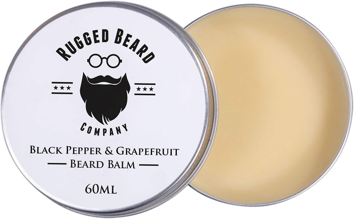 Rugged Beard Company Black Pepper & Grapefruit Beard Balm, Handmade, Softening & Nourishing