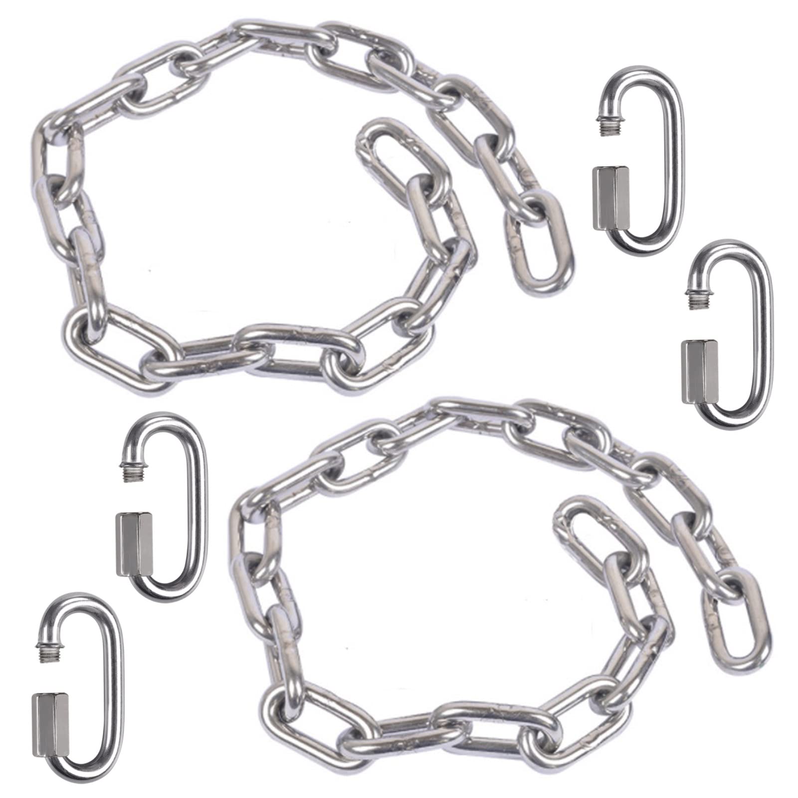 Photo 1 of 2 Stainless Steel Chains (28") Swing Chains, Heavy Duty Swing Hardware,4 Quick Connection Buckles, Indoor and Outdoor Playground Swings, hammocks, sandbags