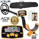 Garrett ACE 200 Metal Detector with Waterproof Search Coil and Carry Bag