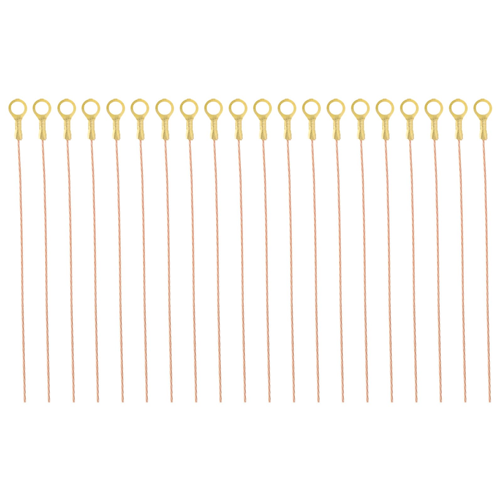 PATIKIL 12 Inch Bare Copper Wire-Copper Grounding Lugs, 20 Pcs Braided Copper Cables with Lug-Copper Connectors Non-insulated Kit for Lighting Grounding