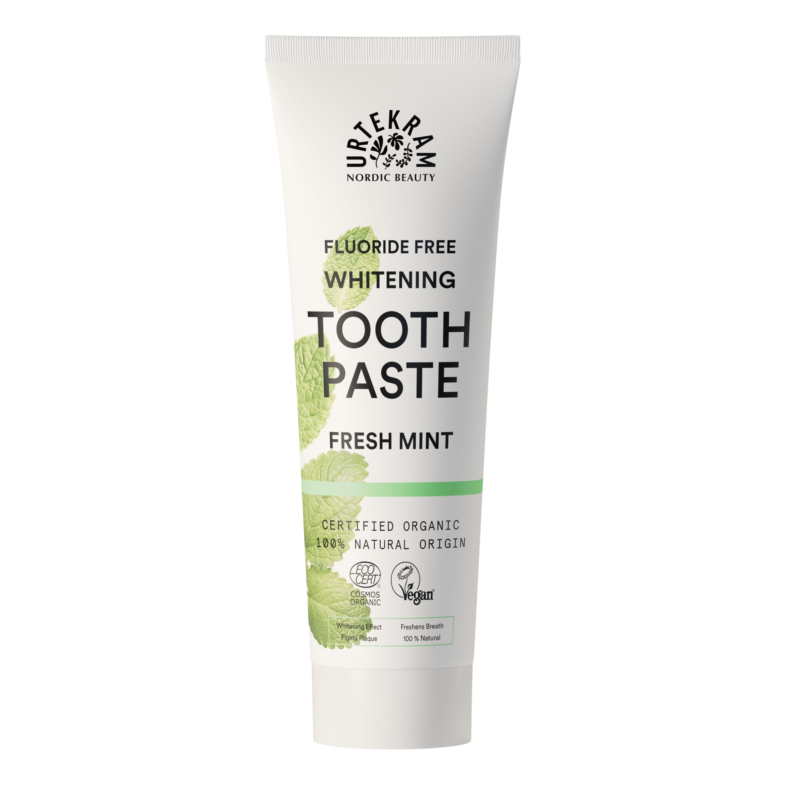 Urtekram Flouride Free Fresh Mint Toothpaste - Vegan - Organic - Natural Ingredients - Urtekram Dental, 75ml (Pack of 1)